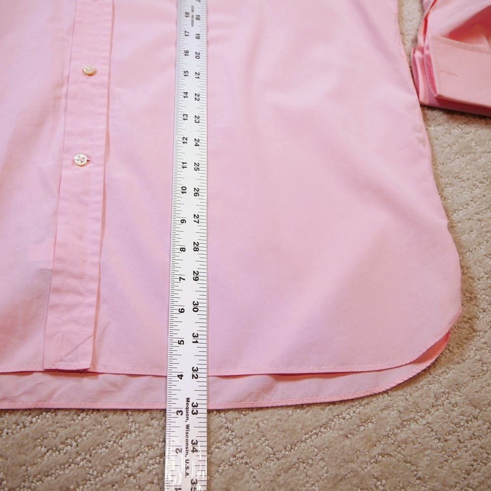 Ralph Lauren Purple Label Pink White Contrast Collar French Cuff Shirt Italy 18 - Picture 2 of 8